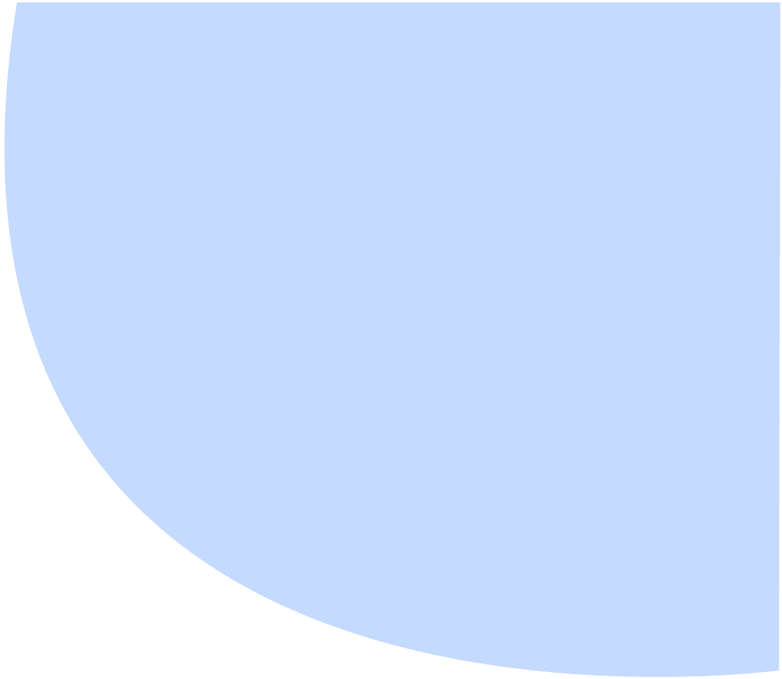 Blue quarter circle